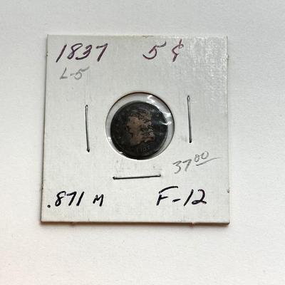 LOT 478: Collection of Vintage 1837 to 1857 U.S. Half Dime Coins