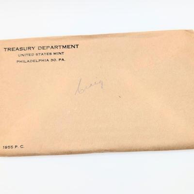 LOT 482J 1955 & 1956 United States Mint Proof Sets, Philadelphia, PA, In Original Flat Pack, Sealed Envelopes