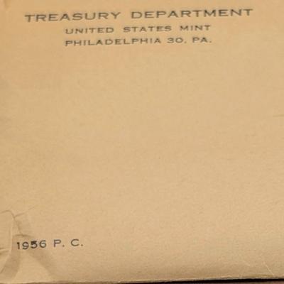 LOT 482J 1955 & 1956 United States Mint Proof Sets, Philadelphia, PA, In Original Flat Pack, Sealed Envelopes