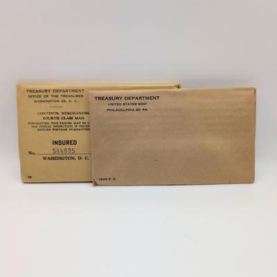 LOT:483J Two 1955 United States Mint, Philadelphia, PA, Proof Sets, In Original Flat Pack, Sealed Envelopes