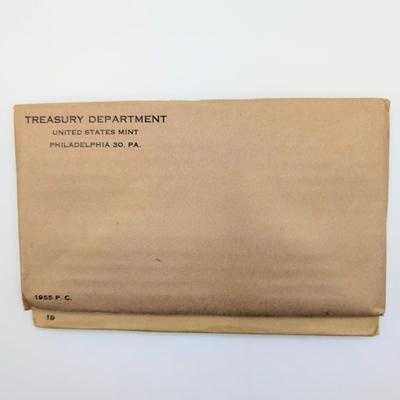 LOT:483J Two 1955 United States Mint, Philadelphia, PA, Proof Sets, In Original Flat Pack, Sealed Envelopes