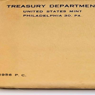 LOT 485J: Two 1956 United States Mint, Philadelphia, PA, Proof Sets, In original Flat Pack Sealed Envelopes