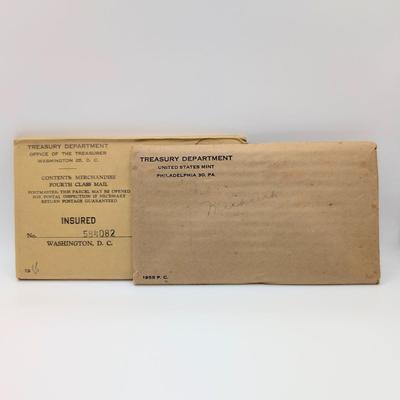 LOT 486J: Two 1955 United States Mint, Philadelphia, PA, Proof Sets, In Original Flat Pack Sealed Envelopes