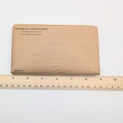 LOT 486J: Two 1955 United States Mint, Philadelphia, PA, Proof Sets, In Original Flat Pack Sealed Envelopes