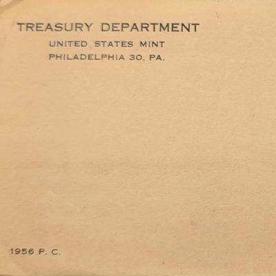 LOT 487J: Two 1956 United States Mint, Philadelphia, PA, Proof Sets, In Original Flat Pack Sealed Envelopes