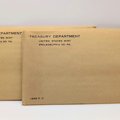 LOT 488J: Two 1956 United States Mint, Philadelphia, PA, In Original Flat Pack Sealed Envelopes