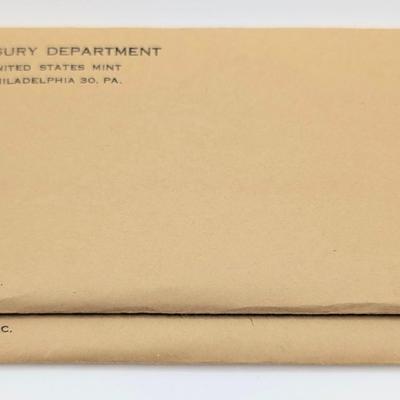 LOT 489J: Two 1956 United States Mint, Philadelphia, PA, Proof Sets, In Original Flat Pack Sealed Envelopes