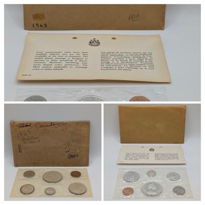LOT 493J: 1963, 1965 & 1966 Canadian Mint, Uncirculated Mixed Coins Sets