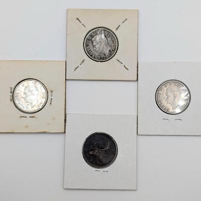 LOT 512J: Coin Collection Containing 1928-1957 Canadian $ 0.25 Pieces, 80% Silver