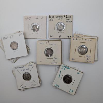 LOT 513J: Canadian Coin Collection, 1911 - 1920, Contains Silver Coins
