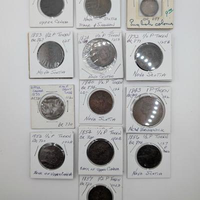 LOT 514J: Canadian 1/2 Cent & 1 Cent Token Collection 1815 -1857