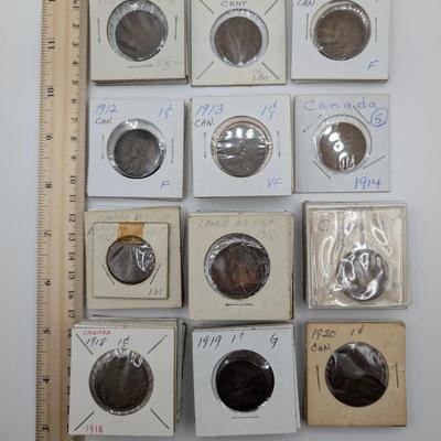 LOT 515J: Canadian 1 Cent Coin Collection 1909 - 1920