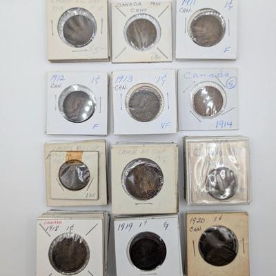 LOT 515J: Canadian 1 Cent Coin Collection 1909 - 1920