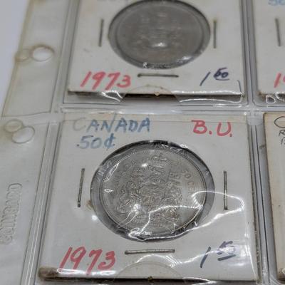 LOT 519J: Canadian $.05, $0.25 & $0.50 Coins 1960's - 1970's