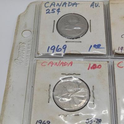 LOT 519J: Canadian $.05, $0.25 & $0.50 Coins 1960's - 1970's