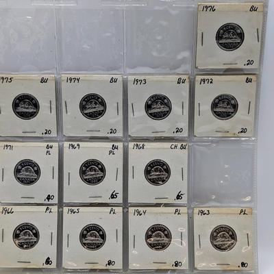 LOT 519J: Canadian $.05, $0.25 & $0.50 Coins 1960's - 1970's