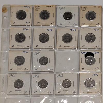 LOT 520J: Canadian Coin Collection $ 0.05 & $ 0.10, Late 1930's - Early 1940's