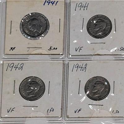 LOT 520J: Canadian Coin Collection $ 0.05 & $ 0.10, Late 1930's - Early 1940's