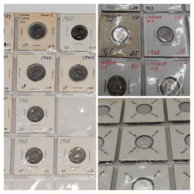 LOT 520J: Canadian Coin Collection $ 0.05 & $ 0.10, Late 1930's - Early 1940's