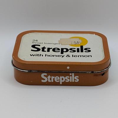 LOT 521J: Vintage Lucky Strike Container With Assorted Coins, Strepsil Container With Great Britain 1977 Queen Elizabeth II Jubilee...
