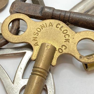 LOT 523: Collection of Vintage Clock Keys - Ansonia, Schatz and Much More