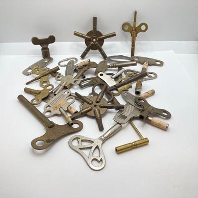 LOT 523: Collection of Vintage Clock Keys - Ansonia, Schatz and Much More