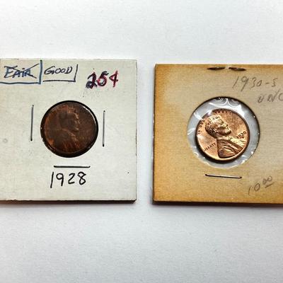 LOT 526: Antique / Vintage U.S. Coins - Flying Eagle Cents, Indian Pennies, Wheat Pennies and More