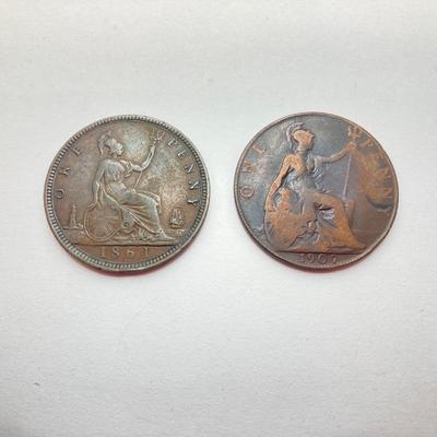 LOT 528: Antique and Vintage British Pennies
