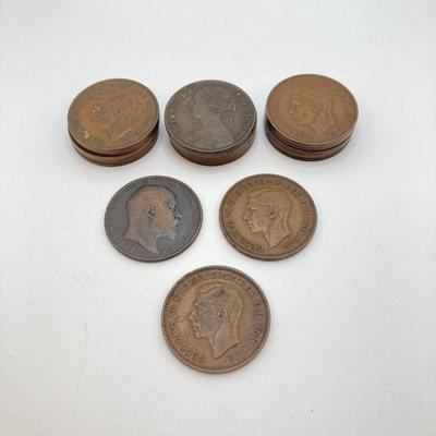 LOT 528: Antique and Vintage British Pennies