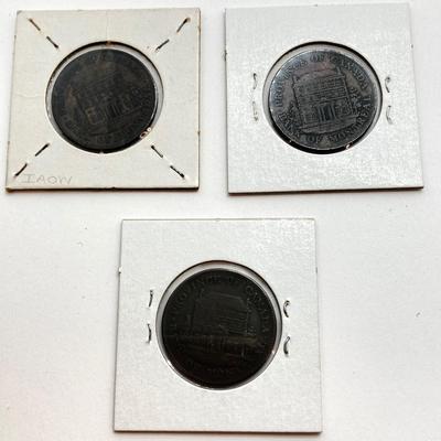 LOT 532: Collection of Antique Tokens / Coins - Bank of Montreal, City Bank, Quebec Bank and More