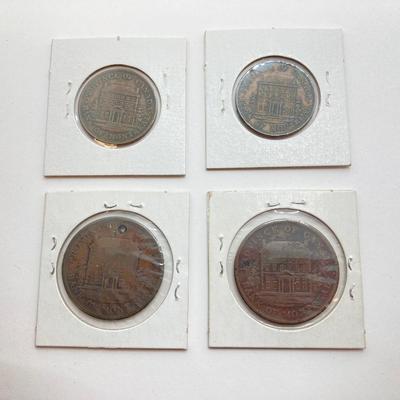LOT 532: Collection of Antique Tokens / Coins - Bank of Montreal, City Bank, Quebec Bank and More