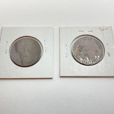 LOT 532: Collection of Antique Tokens / Coins - Bank of Montreal, City Bank, Quebec Bank and More