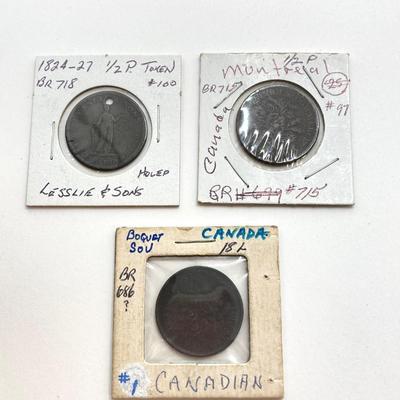 LOT 534: Antique and Vintage Canadian 1/2 Cent and 1 Cent Tokens