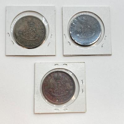LOT 534: Antique and Vintage Canadian 1/2 Cent and 1 Cent Tokens