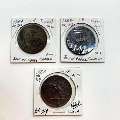 LOT 534: Antique and Vintage Canadian 1/2 Cent and 1 Cent Tokens