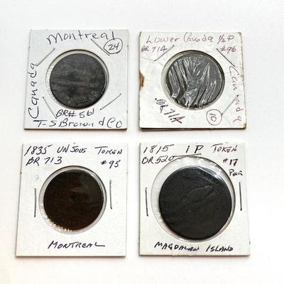 LOT 534: Antique and Vintage Canadian 1/2 Cent and 1 Cent Tokens