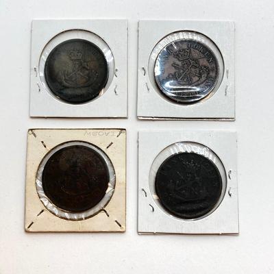LOT 534: Antique and Vintage Canadian 1/2 Cent and 1 Cent Tokens