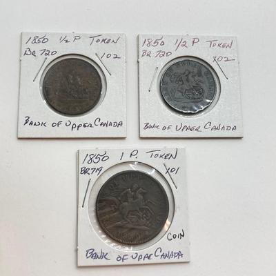 LOT 534: Antique and Vintage Canadian 1/2 Cent and 1 Cent Tokens