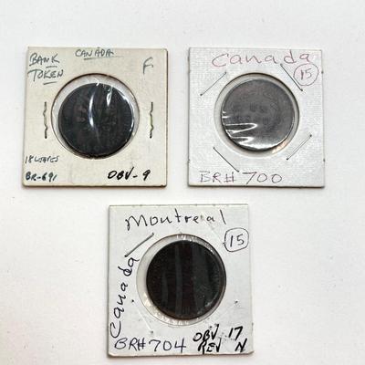 LOT 534: Antique and Vintage Canadian 1/2 Cent and 1 Cent Tokens