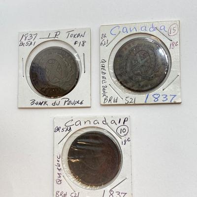 LOT 534: Antique and Vintage Canadian 1/2 Cent and 1 Cent Tokens