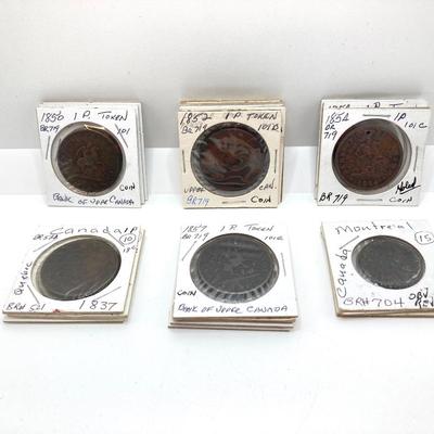 LOT 534: Antique and Vintage Canadian 1/2 Cent and 1 Cent Tokens