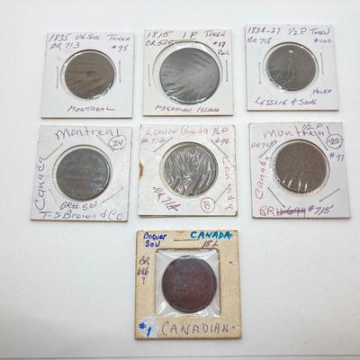 LOT 534: Antique and Vintage Canadian 1/2 Cent and 1 Cent Tokens