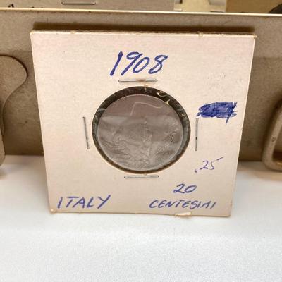 LOT 537: Large Collection of International Vintage / Antique Coins in Metal Storage Box