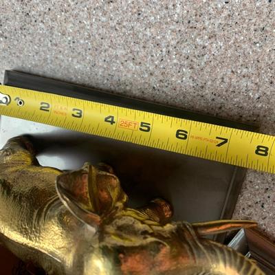 Political Seal & Elephant Brass Bookends / Paperweight