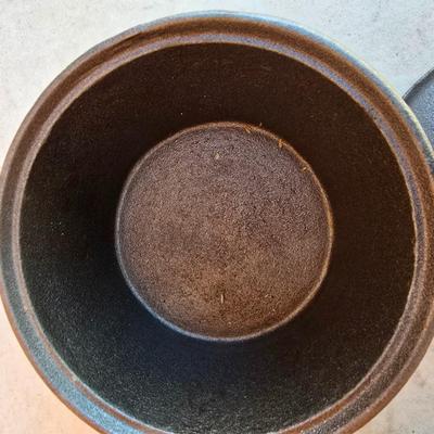 Pair of Vintage Cast Iron Saucepans with Lids