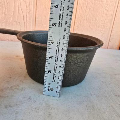 Pair of Vintage Cast Iron Saucepans with Lids