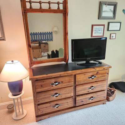 Young Hinkle Ships Ahoy Solid Wood 6 Drawer Lowboy Chest Dresser w Mirror 56x19x32