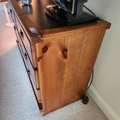 Young Hinkle Ships Ahoy Solid Wood 6 Drawer Lowboy Chest Dresser w Mirror 56x19x32