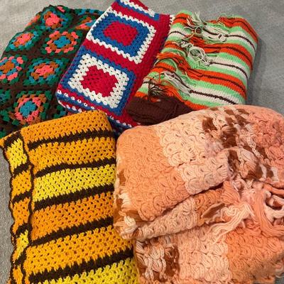 Vintage crocheted throw blankets