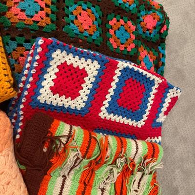 Vintage crocheted throw blankets
